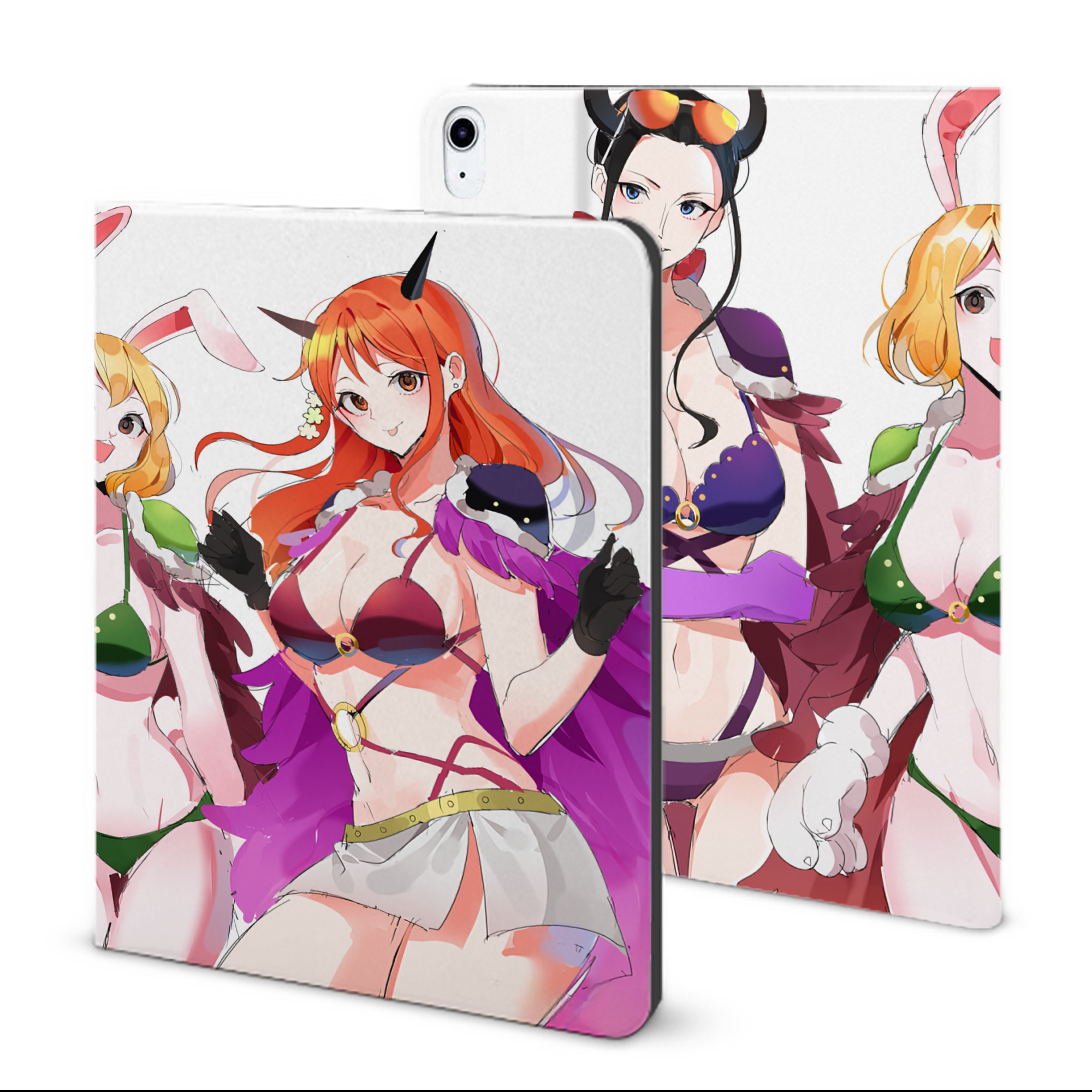 ワンピース ONE PIECE IPad ケース ブック型 PUレザー TPU 耐衝撃 軽量 薄型 ペン収納なし 全面保護 IPad 各モデル対応